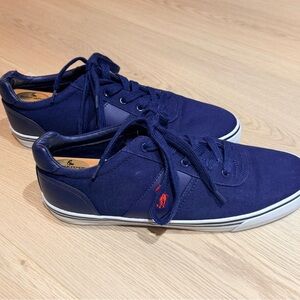 Polo Ralph Lauren Hanford canvas trainers navy blue with a red logo size 12D